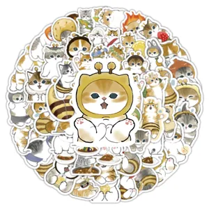100pcs cute cartoon cat stickers pack waterproof decorative decals for laptop journal