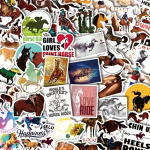 Waterproof horse stickers vinyl decals pack for laptops, luggage, and water bottles aesthetic.