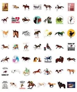 50pcs horse stickers waterproof vinyl stickers for laptop water bottle skateboard decor