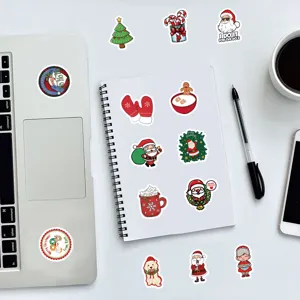 Christmas waterproof stickers cute cartoon laptop notebook decorative decals set 50pcs