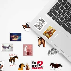 50pcs horse waterproof stickers creative galloping racing decals for laptop phone case