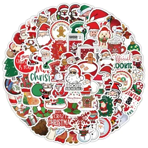 Christmas waterproof stickers pack 50pcs cute cartoon decal for phone case journaling