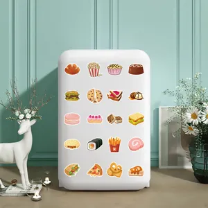 Adorables autocollants de nourriture de dessin animé étanches en vinyle pour bouteilles d'eau et déco.