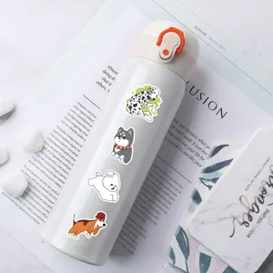 Autocollants étanches de chiens de dessin animé mignons pour tasse journal 100pcs
