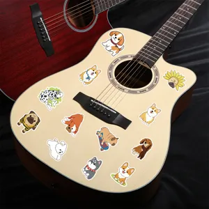 Jolis autocollants de chiens de dessin animé, stickers étanches pour carnet, tasse et guitare.