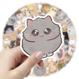 Dettaglio adesivo gatto grigio carino, adesivo in vinile impermeabile per decorare