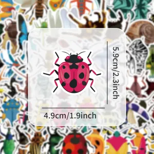 Autocollant de coccinelle de dessin animé mignon imperméable pour coque de téléphone.