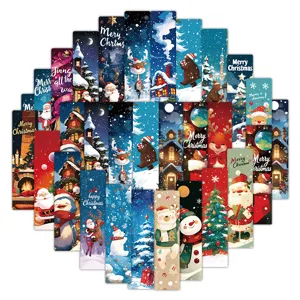 Lot de 24 marque-pages de Noel en papier cartes de lecture decoration de fete festive