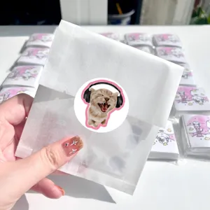 Cute cat and dog round stickers 500 pcs, realistic animal stickers for kids DIY crafts decoration.