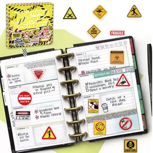 200pcs pegatinas impermeables de señales de advertencia decorativas para agendas y diarios