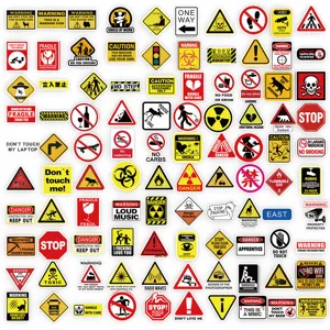 Paquete de pegatinas de advertencia divertidas impermeables, vinilo para portátil y maleta.