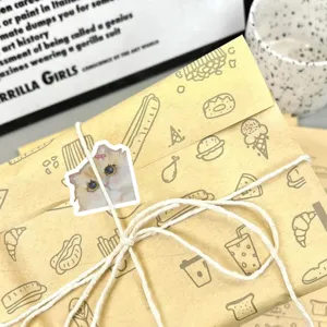 Dekorativer Siegelaufkleber Detail, Retro-Ölgemälde-Tieraufkleber auf Kraftpapier.