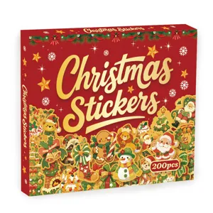 200pcs Χριστουγεννιάτικα Αυτοκόλλητα Κουτί Δώρου Εορταστική Διακόσμηση Πάρτι Αυτοκόλλητα
