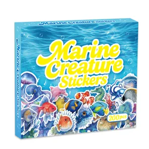 200pcs marine creature stickers gift box, cute underwater animal waterproof vinyl stickers.