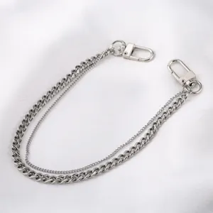 Stainless Steel Double Layer Cuban Chain Pants Chain Unisex Hip Hop Metal Wallet Chain Jeans Trouser Chain Jewelry