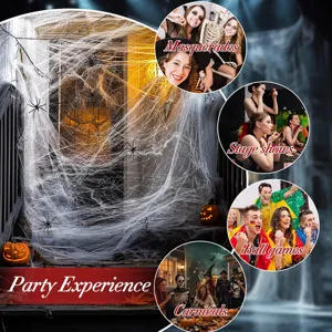 Décoration toile d'araignée d'Halloween faux accessoires pour fête maison hantée deco