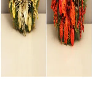 Primo piano dettagliato della decorazione natalizia artificiale con finiture eccellenti.