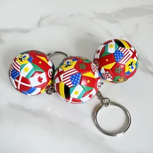 Voetbal sleutelhanger wereld beker vlaggen metaal ring fan souvenir cadeau artikel