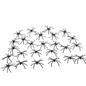 Mini plastic spider set for Halloween party decoration props and spooky scene layout props.