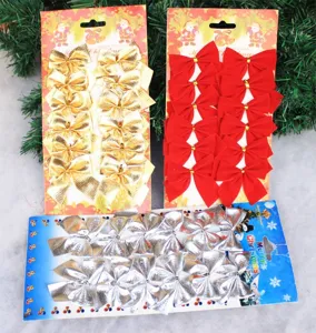 Kerststrik kleine strikjes decoraties voor boomhangen multi pack DIY feestelijke accessoires