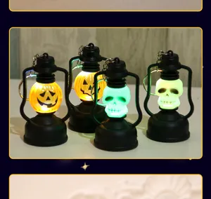 Halloween mini lanterne citrouille crânes LED veilleuse affichage de détail lumineux