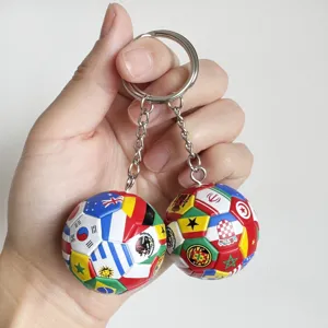 Wereldbeker Voetbal Sleutelhanger Kleurrijke Nationale Vlaggen Sport Hanger Sleutelring Voor Tas Hangende Accessoires Cadeau