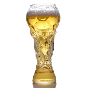 2026 WM Trophäe Glas Bierkrug Kreative Fußball Glaswaren Fan Trinkglas Geschenk