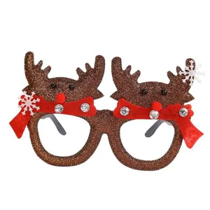 Occhiali con corna di renna di Natale decorazioni per feste per adulti e bambini divertenti.