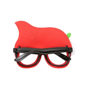 Occhiali novità festa di natale dettaglio, design cappello feltro rosso con montatura nera, punt.