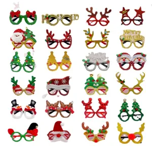 Natale festa novità occhiali montature glitter renna babbo natale costume accessori