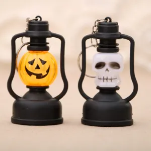 Mini lanterne citrouille crâne Halloween porte-clés, veilleuse décorative en plastique.