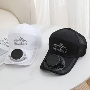 Berretto da baseball con ventola solare estivo, cappello a rete traspirante da sole.