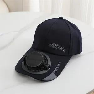 Cappellino da baseball con ventola solare estiva protezione solare sport all'aperto blu