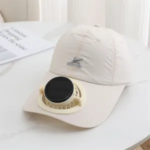 Casquette de baseball d'été respirante avec ventilateur solaire pour pêche en plein air légère