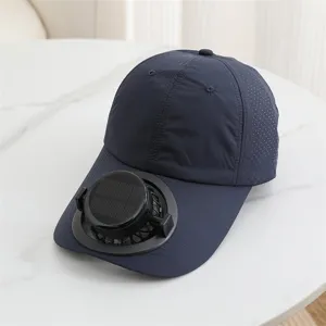 Summer outdoor solar charging fan cap breathable casual sports sun visor hat for men