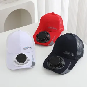 Berretto da baseball con ventola solare, cappello di protezione solare traspirante.
