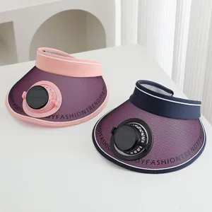 Zonne-aangedreven ventilator zonneklep hoed zomer UV bescherming strand pet outdoor
