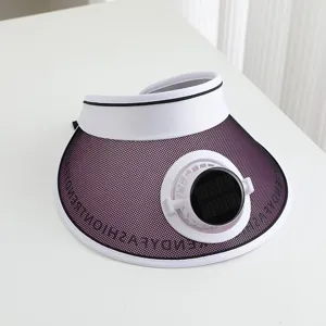Zonneklep hoed met zonneventilator, UV-bescherming voor buitensporten en strand.