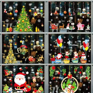 Christmas window stickers static clings festive glass decals for holiday home decor