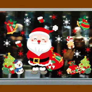 Christmas window stickers static clings holiday glass decor decals for home party shop displays.