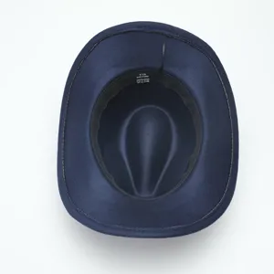 Cappello da cowboy in feltro blu scuro per uomo e donna, cappello da jazz classico misura 57