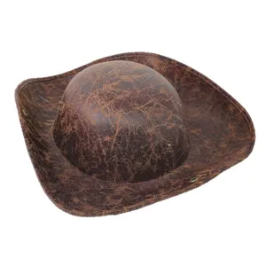 Brown vintage tricorn pirate hat party costume cowboy hat cosplay dress up accessory