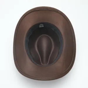 Chapeau feutre marron fedora cowboy occidental unisexe casquette jazz avec etiquette.