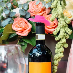 Mini roze cowboyhoed voor fles en stro decoratie miniatuur speelgoed feest accessoire leuk
