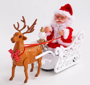 Père Noël Électrique Renne Traineau Jouet Decoration Noel Cadeau Ornement De Table