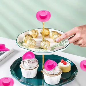 Mini roze cowboyhoed speelgoed pop accessoires miniaturen western hoeden voor cupcake