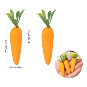 Juguetes de decoración de zanahorias de simulación artificial para regalos de pascua.