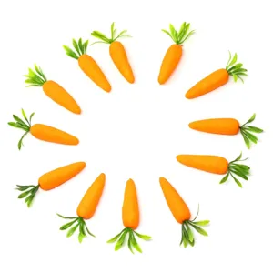 Zanahorias artificiales para decoración de Pascua, accesorios realistas de plástico para fiestas.