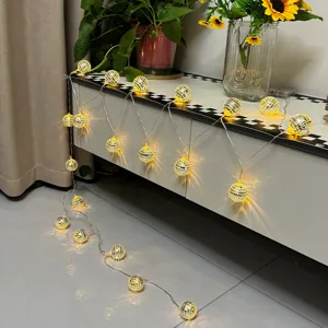 Catena luminosa palla disco specchio luce calda decorazione natalizia per feste e casa