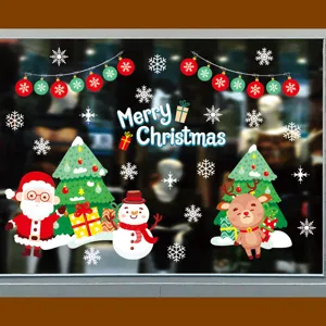 Christmas window stickers static decals holiday glass decor for home party 2026 new